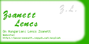 zsanett lencs business card